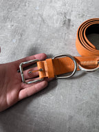 Acne Studios Cracking Leather Belt Orange
