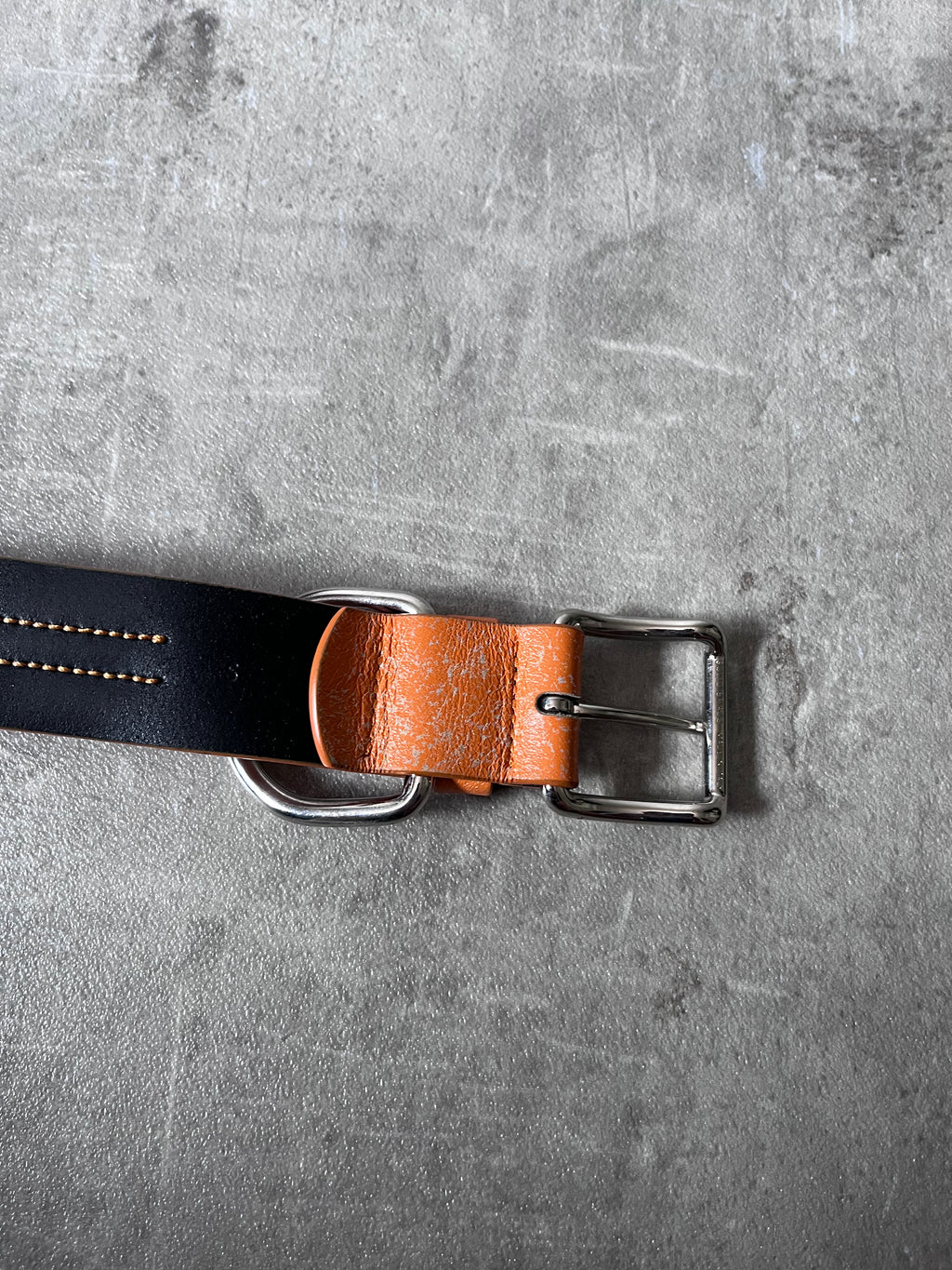 Acne Studios Cracking Leather Belt Orange