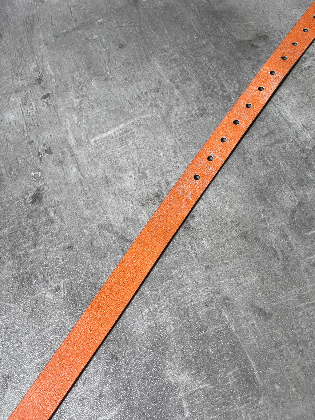 Acne Studios Cracking Leather Belt Orange