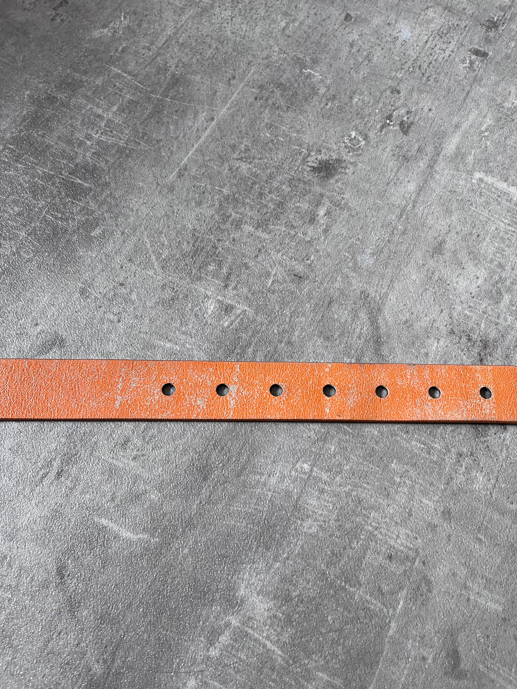 Acne Studios Cracking Leather Belt Orange