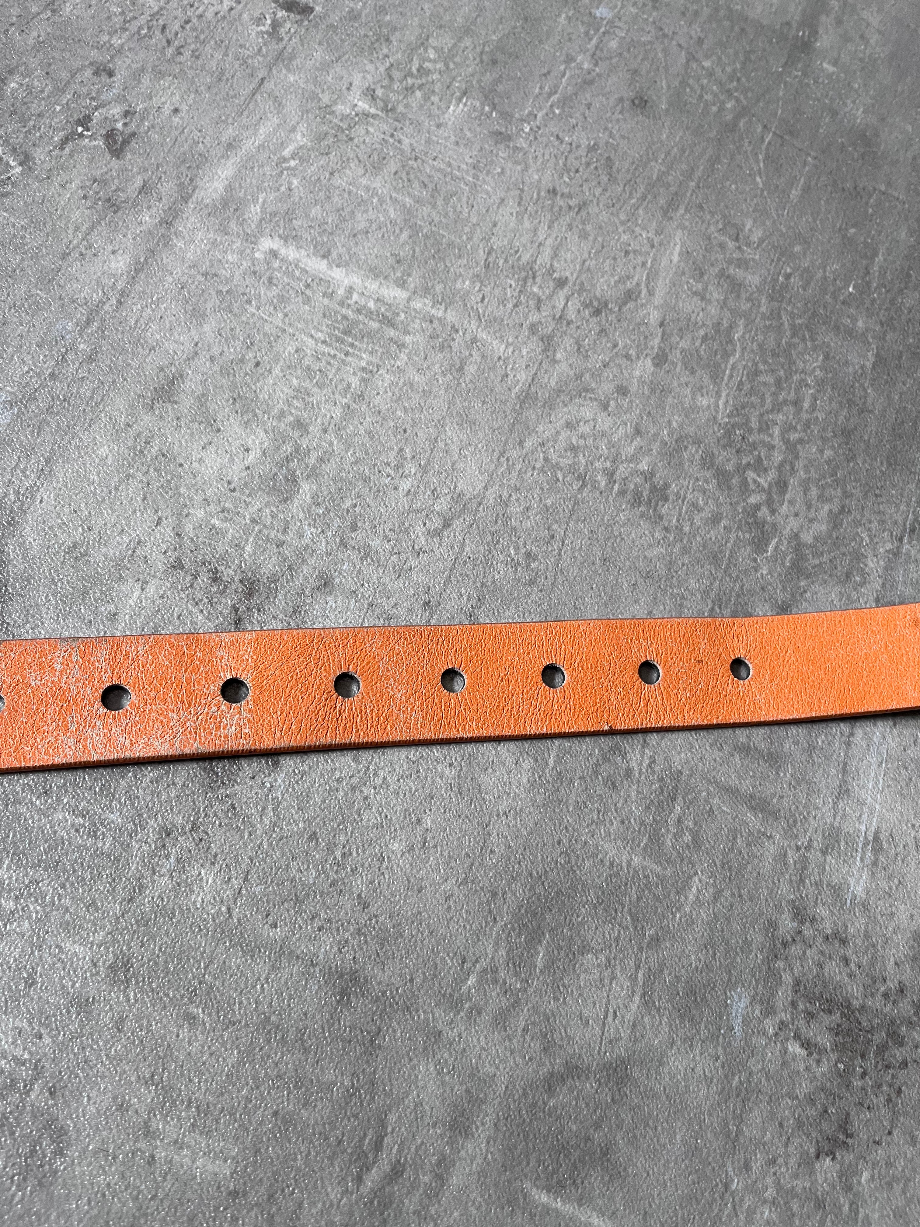 Acne Studios Cracking Leather Belt Orange