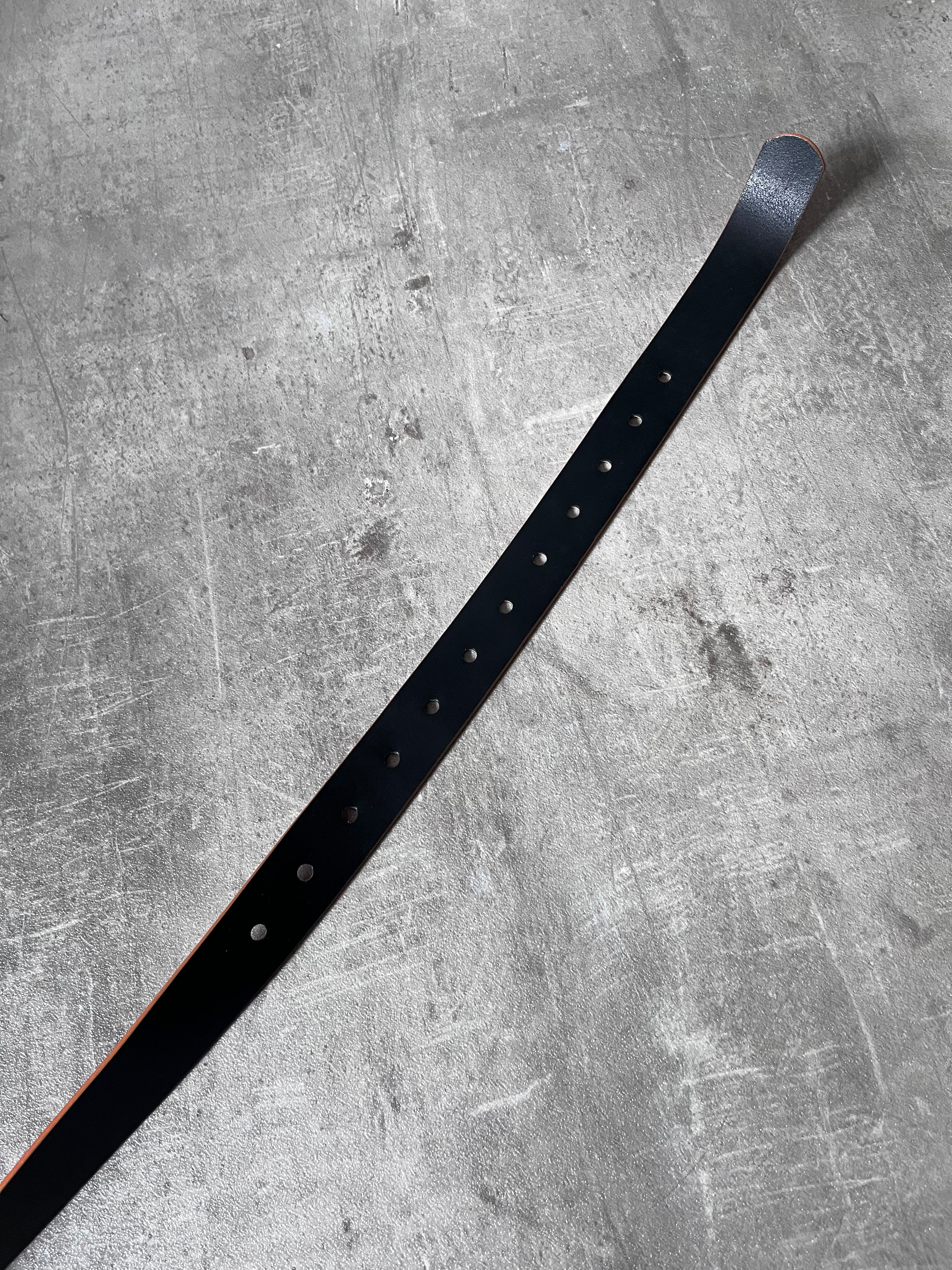 Acne Studios Cracking Leather Belt Orange