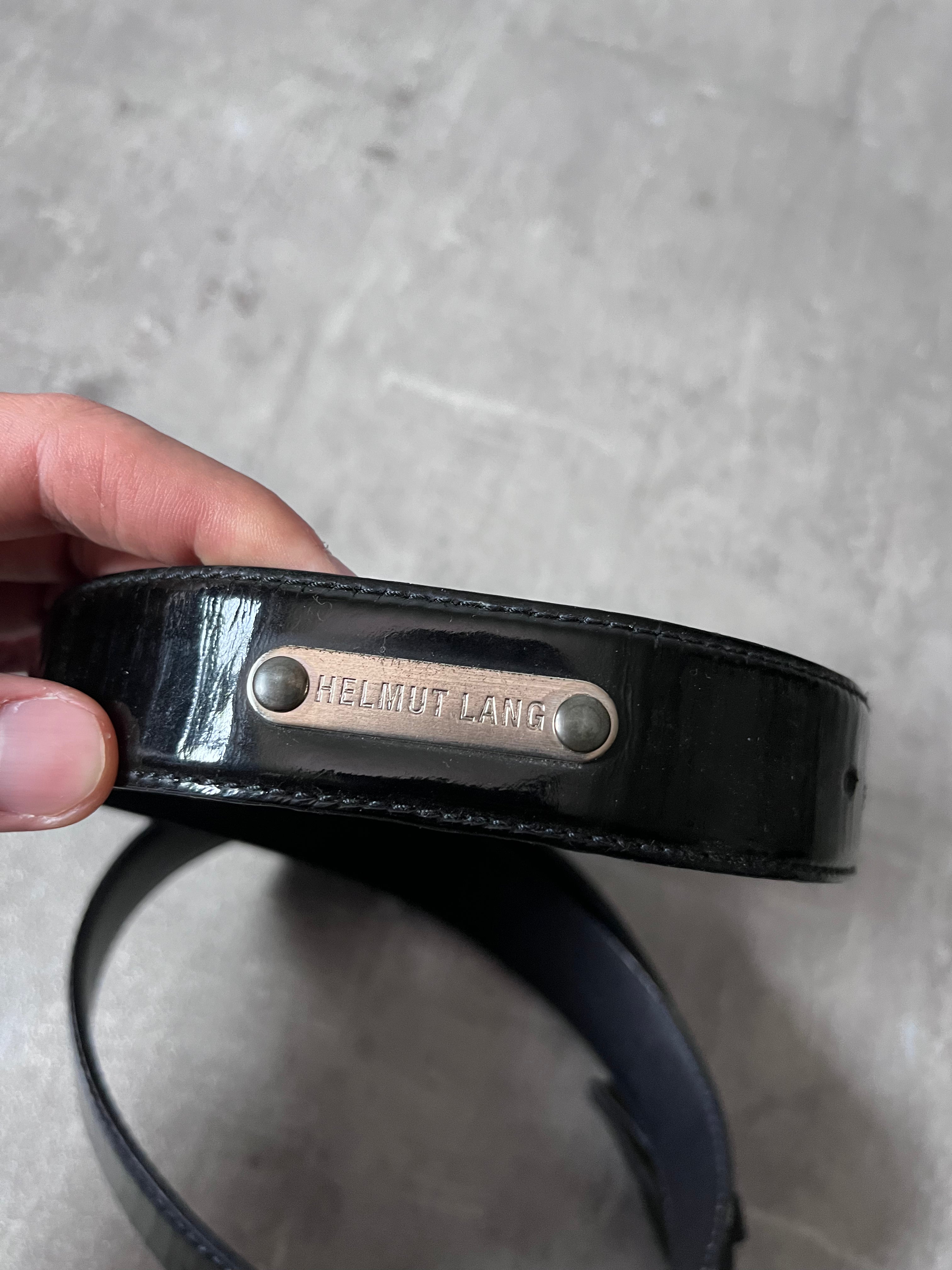 Helmut Lang Vintage Patent Leather Belt Black