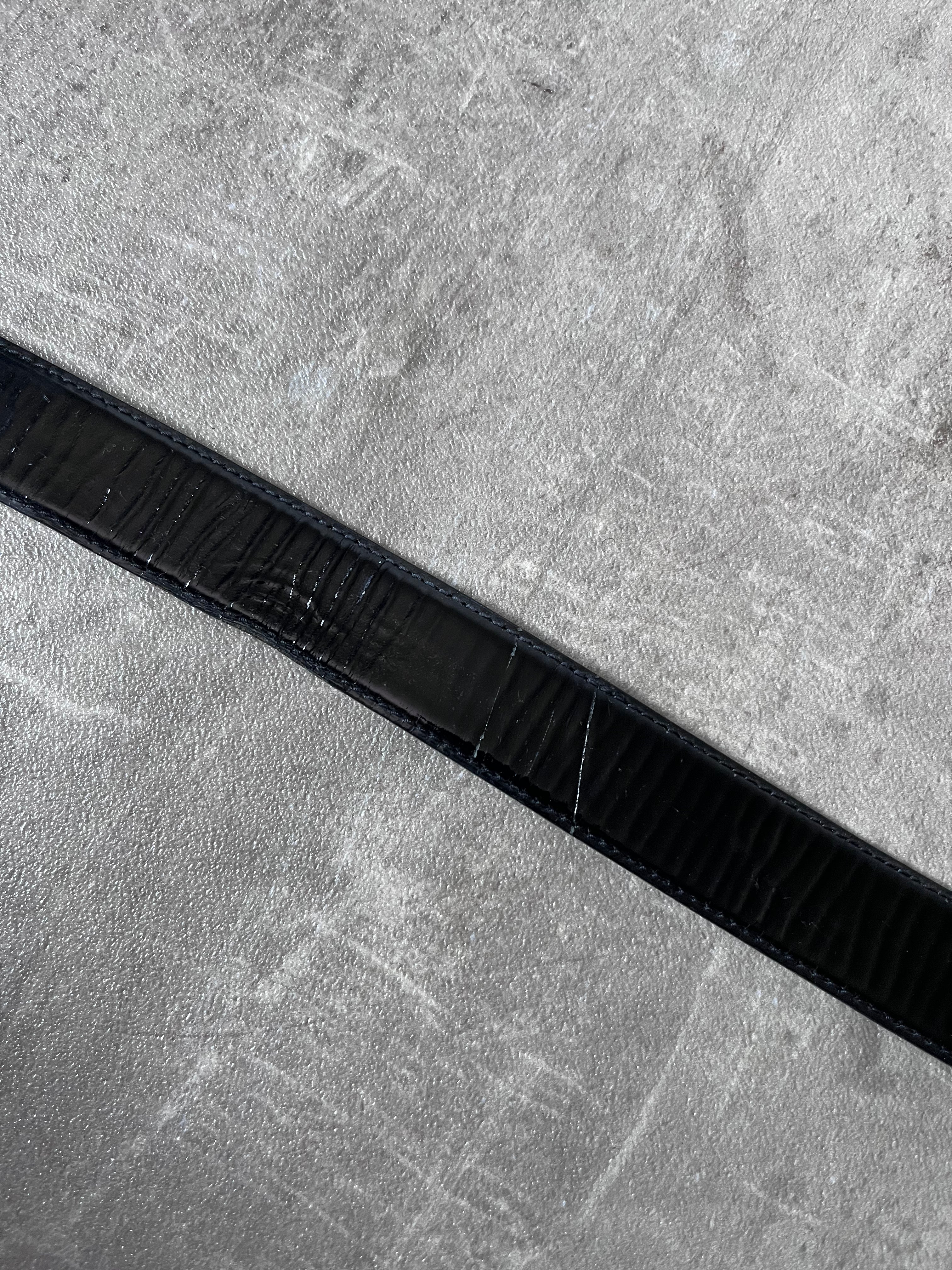 Helmut Lang Vintage Patent Leather Belt Black