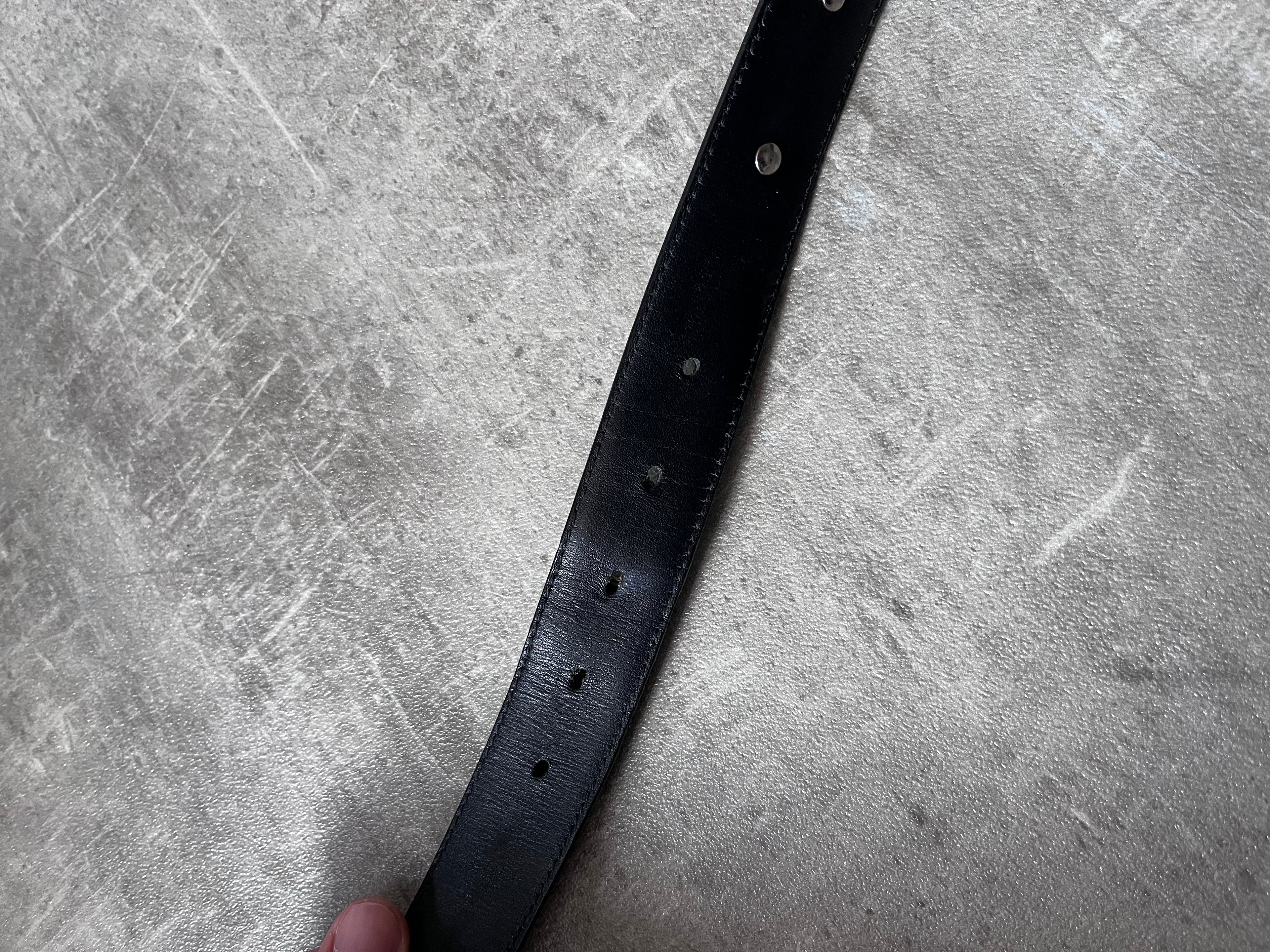 Helmut Lang Vintage Patent Leather Belt Black