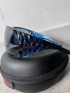 Dior Logo Ribbon Oversized Sunglasses Navy Blue