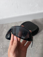 Dior Logo Ribbon Oversized Sunglasses Navy Blue