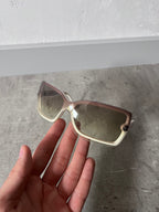 Chanel Vintage CC Logo Gradient Sunglasses White Purple
