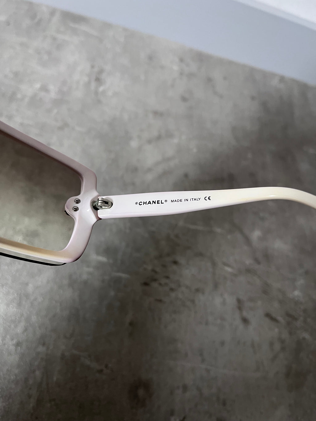 Chanel Vintage CC Logo Gradient Sunglasses White Purple