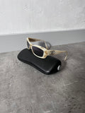 2000s Chanel Marble CC Logo Sunglasses Beige