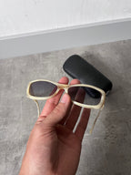 2000s Chanel Marble CC Logo Sunglasses Beige