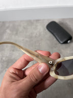 2000s Chanel Marble CC Logo Sunglasses Beige