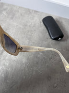 2000s Chanel Marble CC Logo Sunglasses Beige
