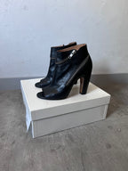 Maison Margiela Wrap Zip Leather Ankle Heels Black Women - 38