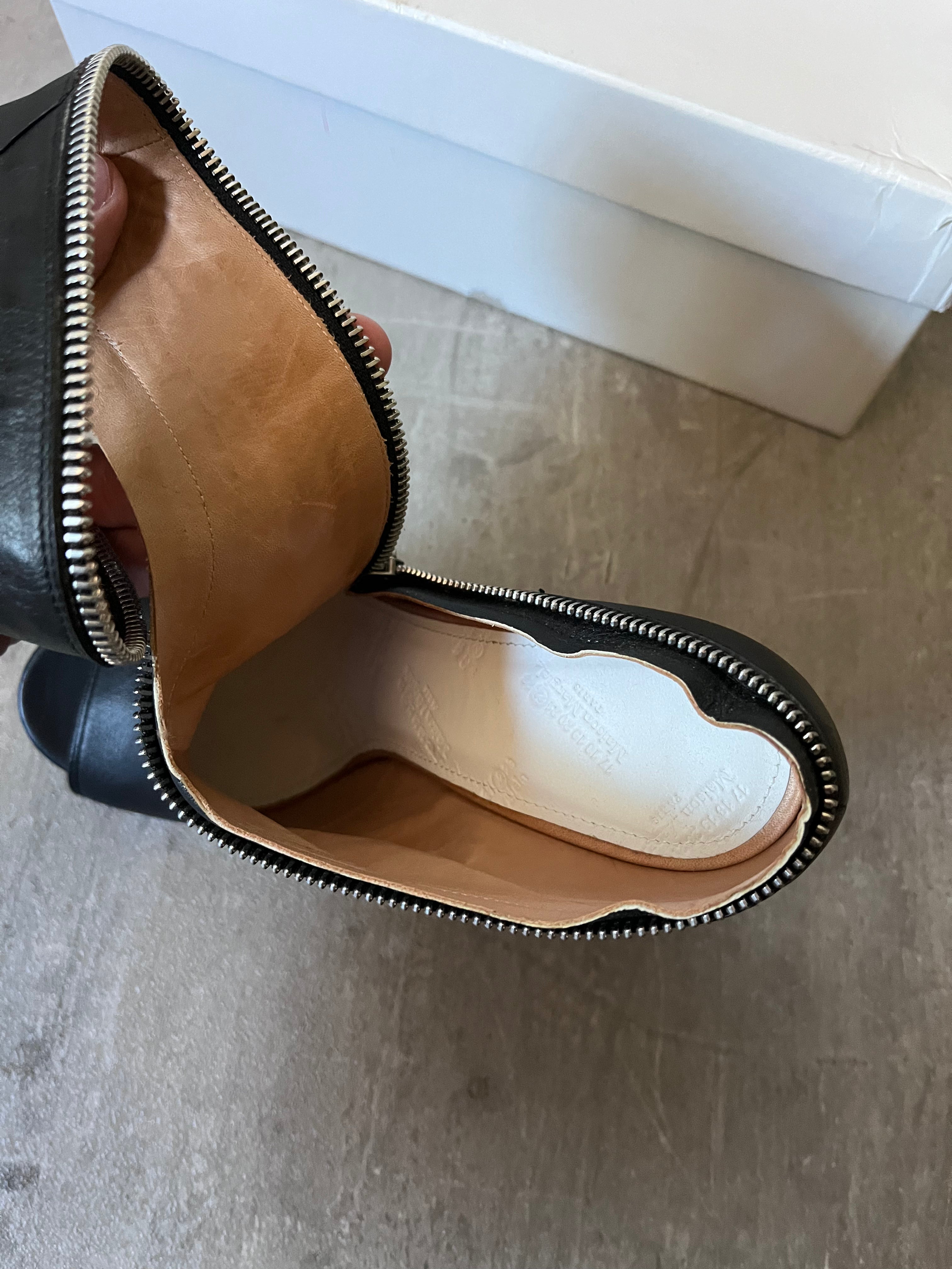 Maison Margiela Wrap Zip Leather Ankle Heels Black Women - 38