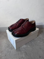 Maison Margiela Tabi Derby Lace-Up Leather Shoes Red Men - 43