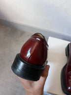 Maison Margiela Tabi Derby Lace-Up Leather Shoes Red Men - 43