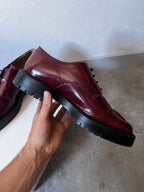 Maison Margiela Tabi Derby Lace-Up Leather Shoes Red Men - 43