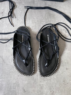 Ann Demeulemeester Ankle Lace-Up Sandals Black Women - 37.5
