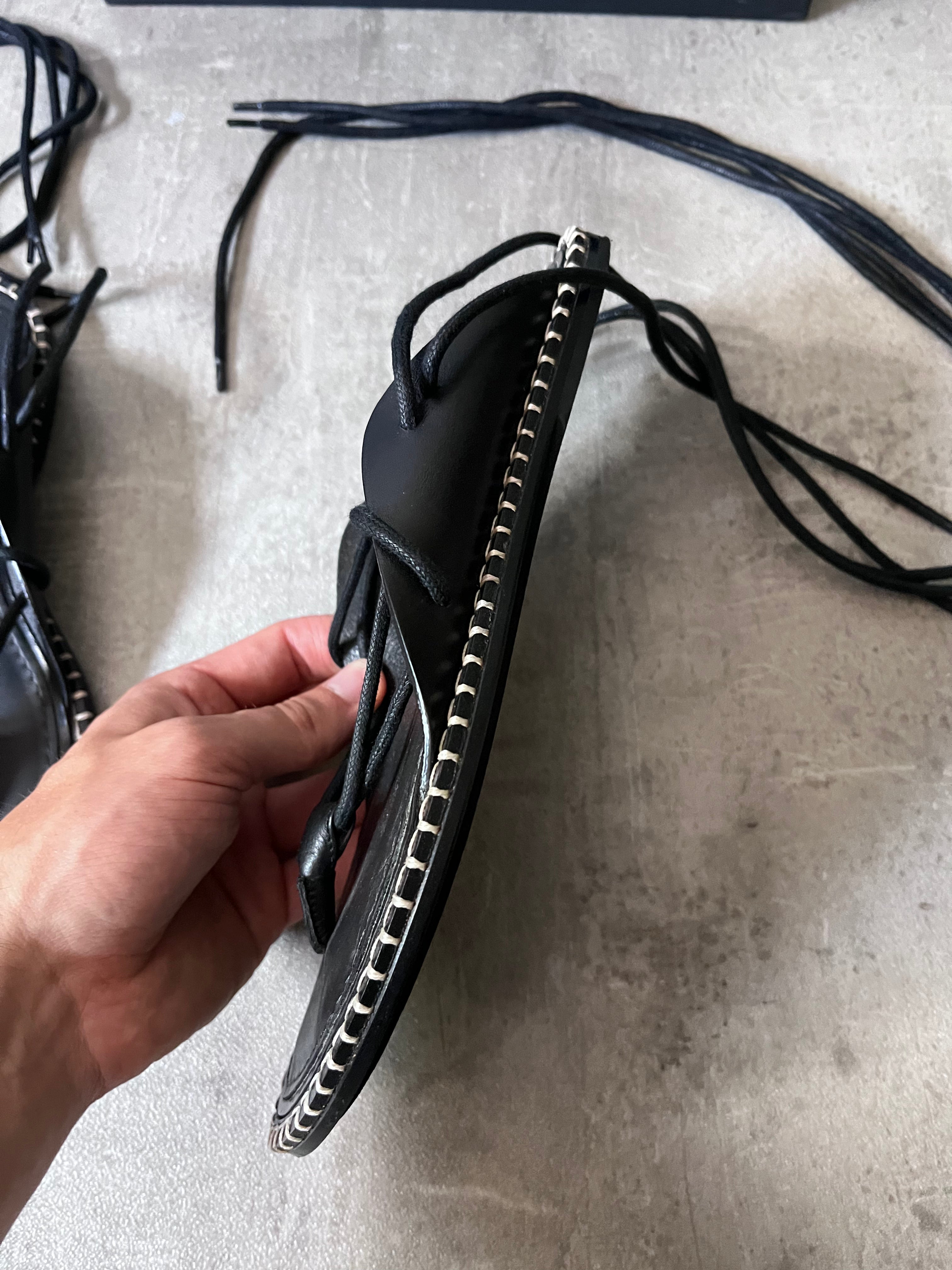 Ann Demeulemeester Ankle Lace-Up Sandals Black Women - 37.5