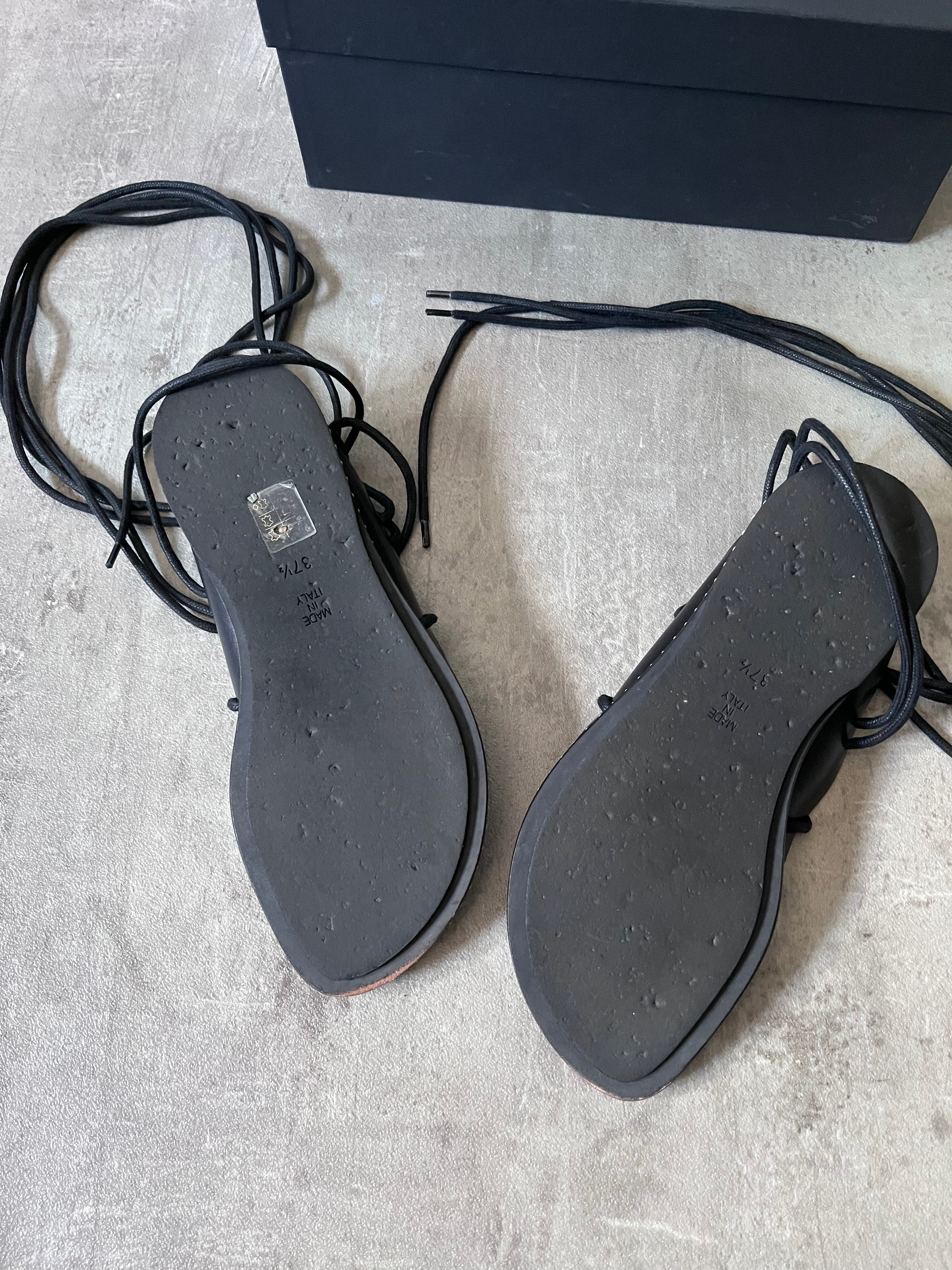 Ann Demeulemeester Ankle Lace-Up Sandals Black Women - 37.5
