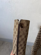 2000s Gucci by Tom Ford GG Monogram Canvas Knee Heels Boots Beige Women - 38