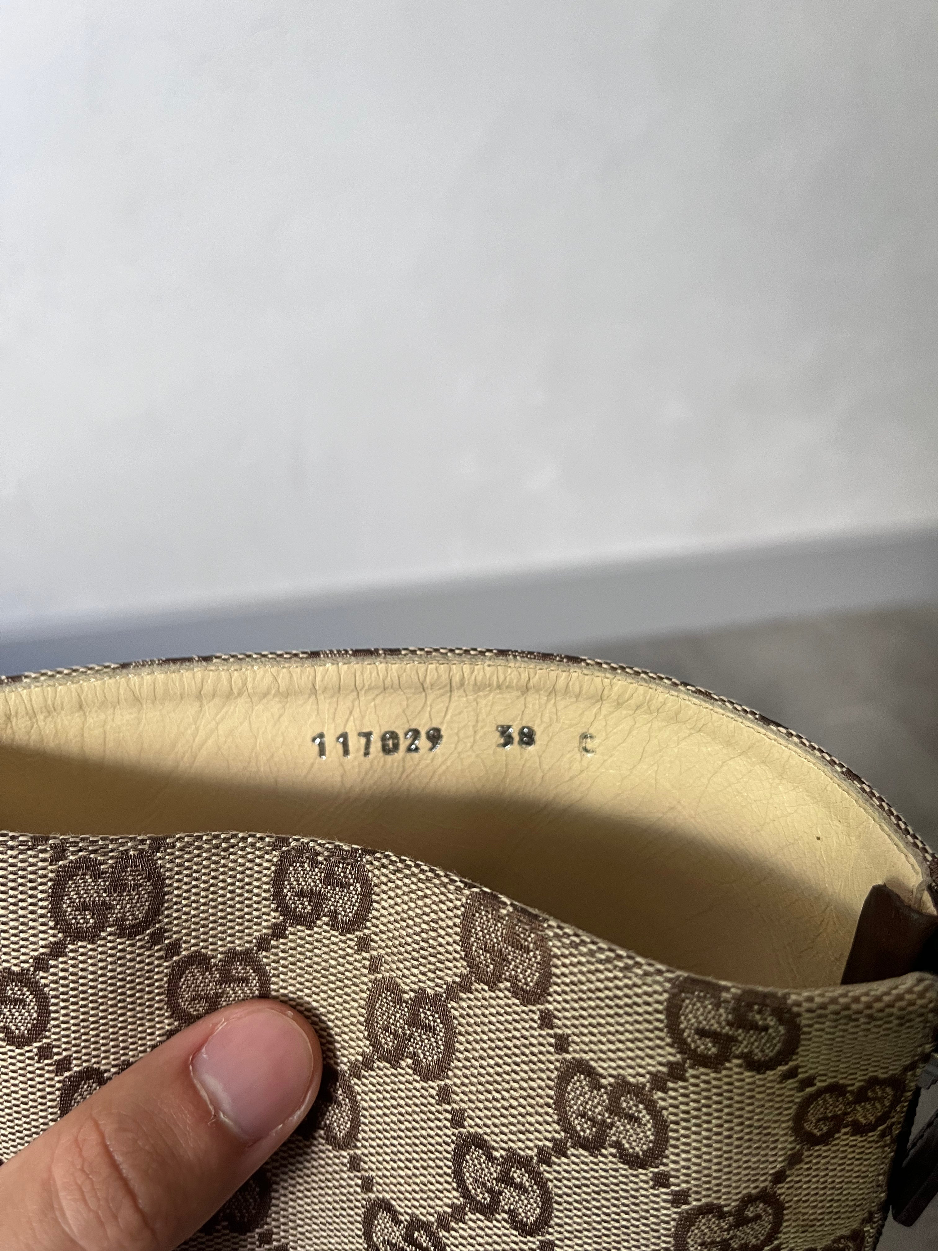 2000s Gucci by Tom Ford GG Monogram Canvas Knee Heels Boots Beige Women - 38
