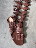 Christian Louboutin Gladiator leather Sandals Brown Women - 37.5