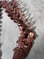 Christian Louboutin Gladiator leather Sandals Brown Women - 37.5