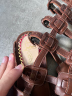 Christian Louboutin Gladiator leather Sandals Brown Women - 37.5