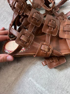 Christian Louboutin Gladiator leather Sandals Brown Women - 37.5