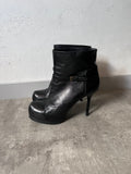 2000s Yves Saint Laurent Tribtoo Platform Leather Ankle Heels Black Women - 40