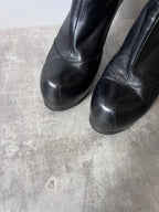 2000s Yves Saint Laurent Tribtoo Platform Leather Ankle Heels Black Women - 40