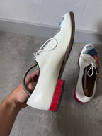 Gucci by Alessandro Michele Floral Formal Leather Shoes White Multicolor Men - 42