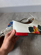 Gucci by Alessandro Michele Floral Formal Leather Shoes White Multicolor Men - 42