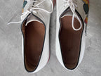 Gucci by Alessandro Michele Floral Formal Leather Shoes White Multicolor Men - 42