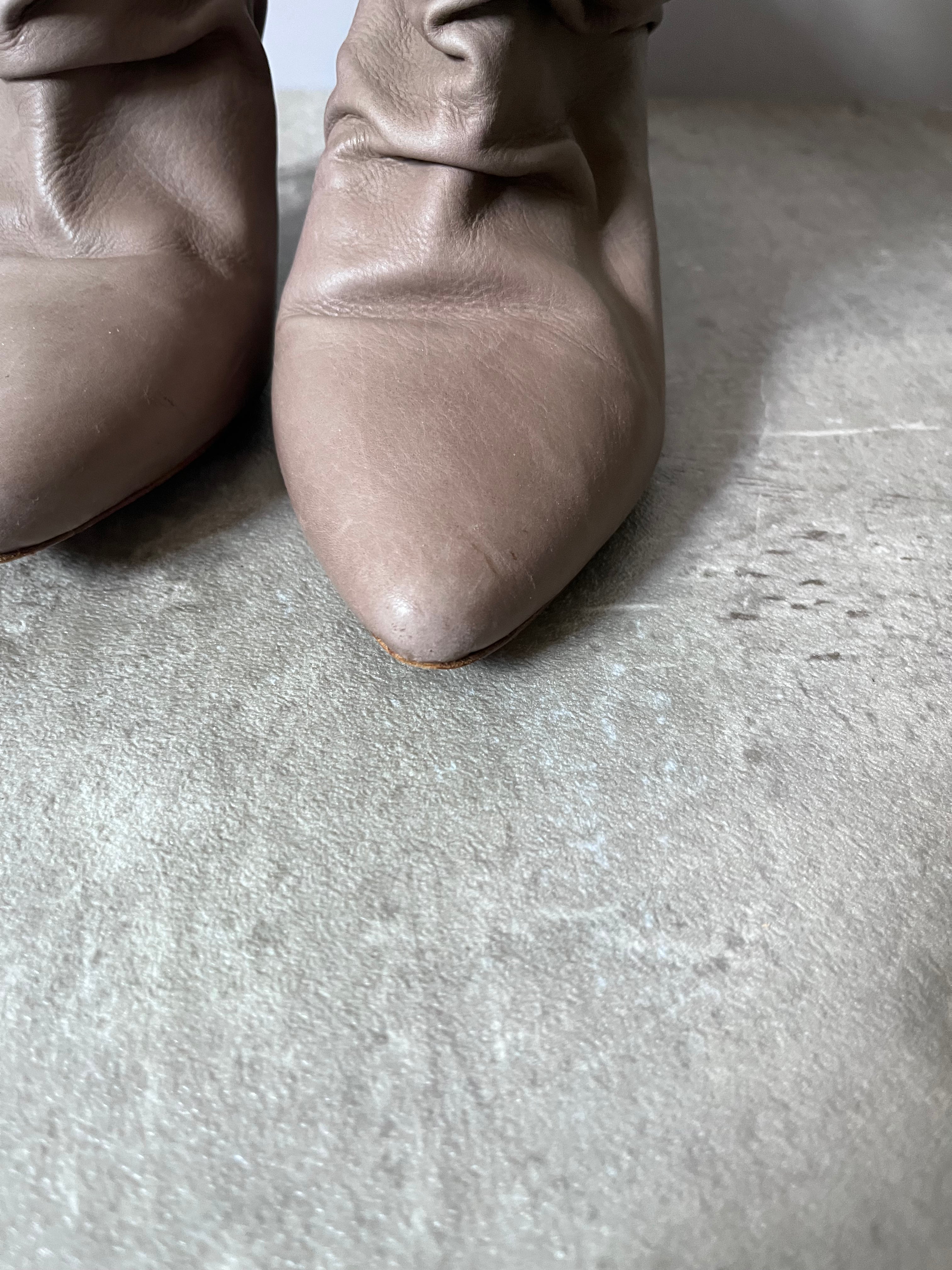 Maison Margiela Crinkle Leather Heels Beige Women - 39