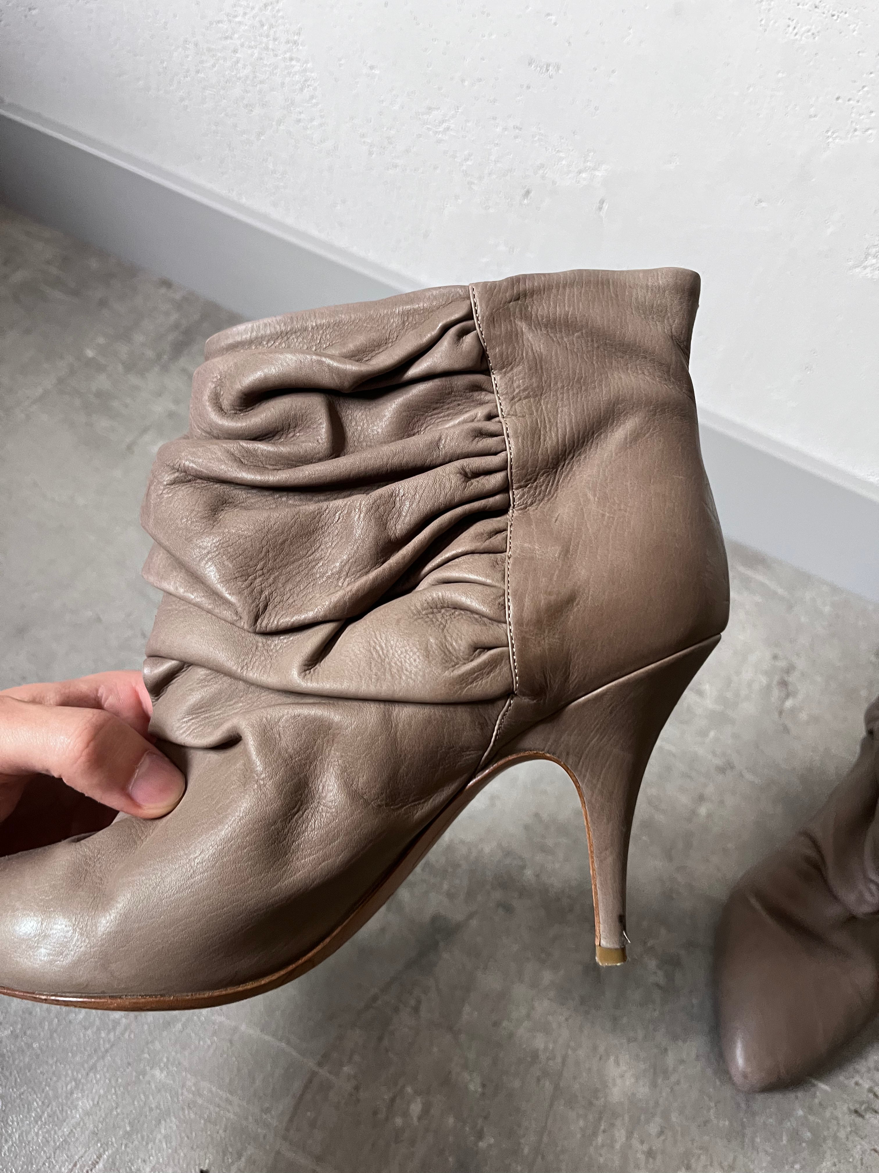 Maison Margiela Crinkle Leather Heels Beige Women - 39