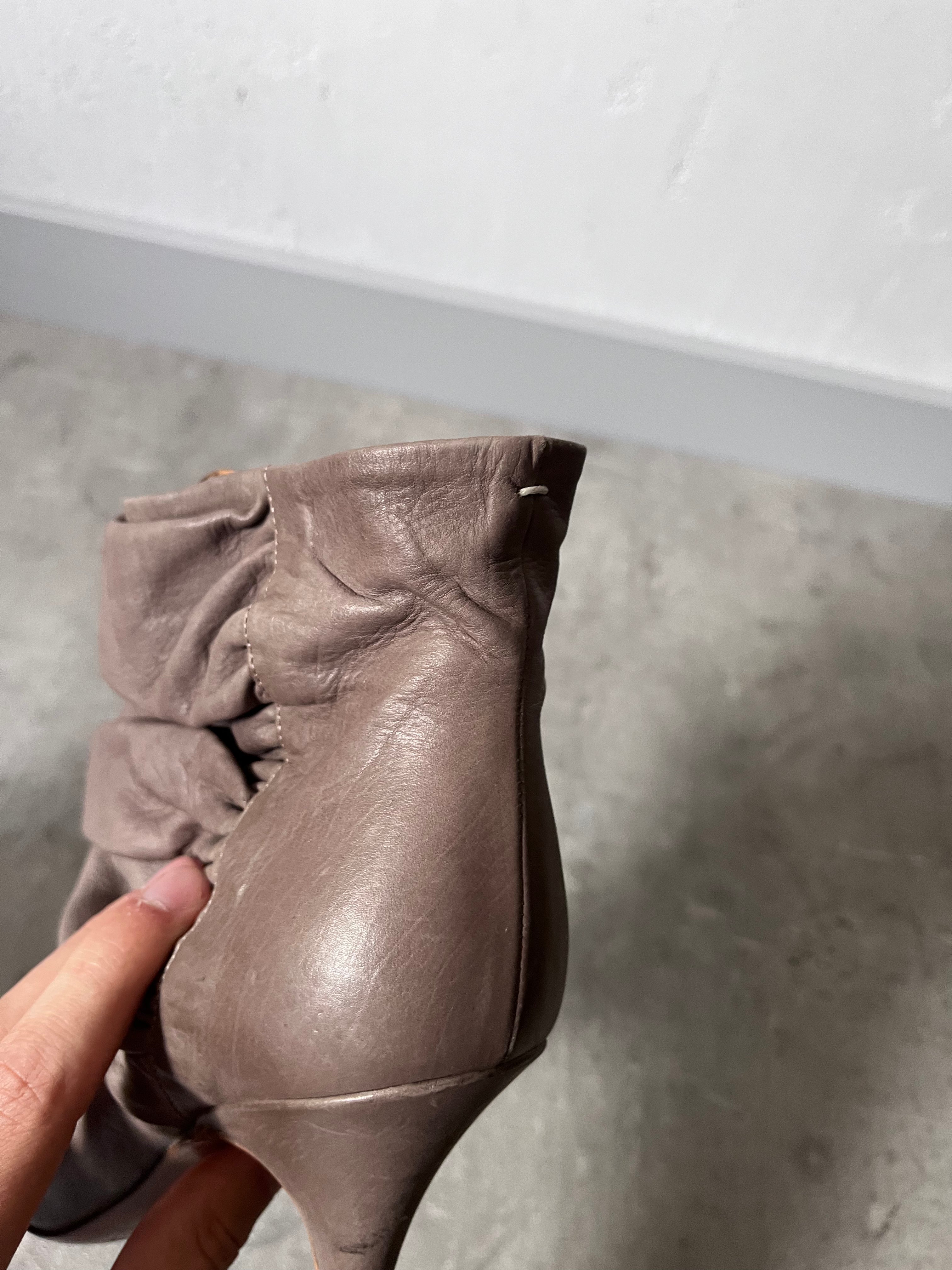 Maison Margiela Crinkle Leather Heels Beige Women - 39