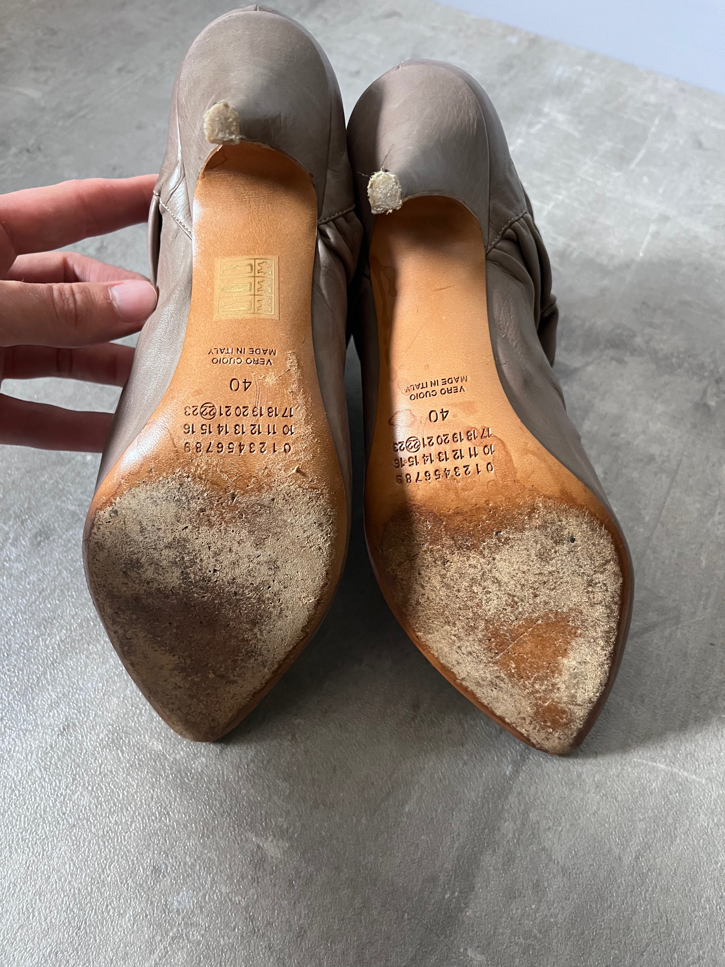 Maison Margiela Crinkle Leather Heels Beige Women - 39