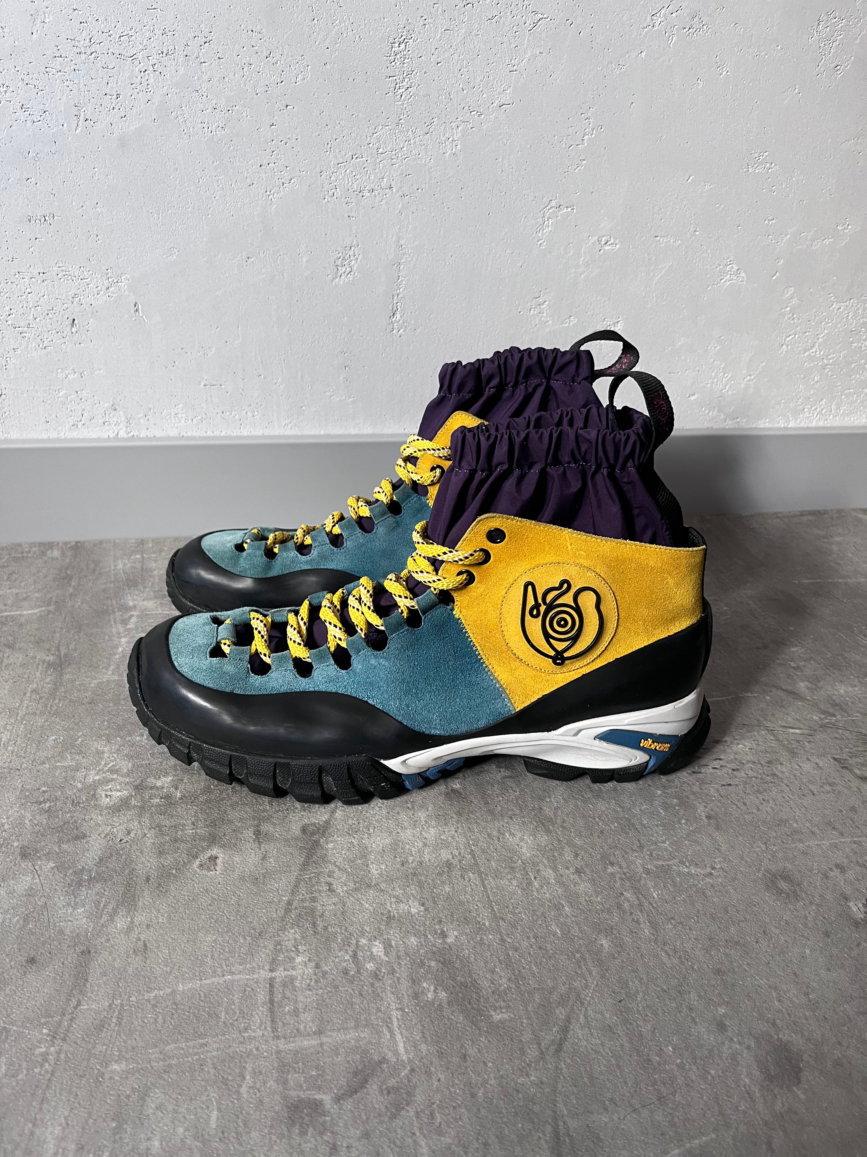 Loewe ELN Climbing Suede Boots Yellow Blue Black Men - 45