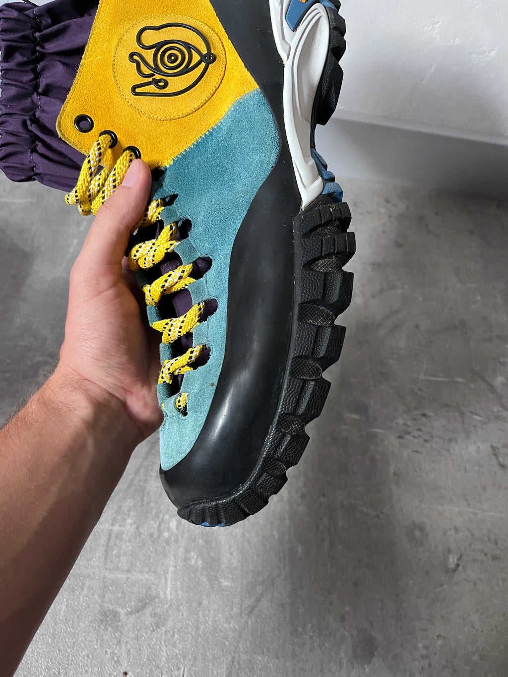 Loewe ELN Climbing Suede Boots Yellow Blue Black Men - 45