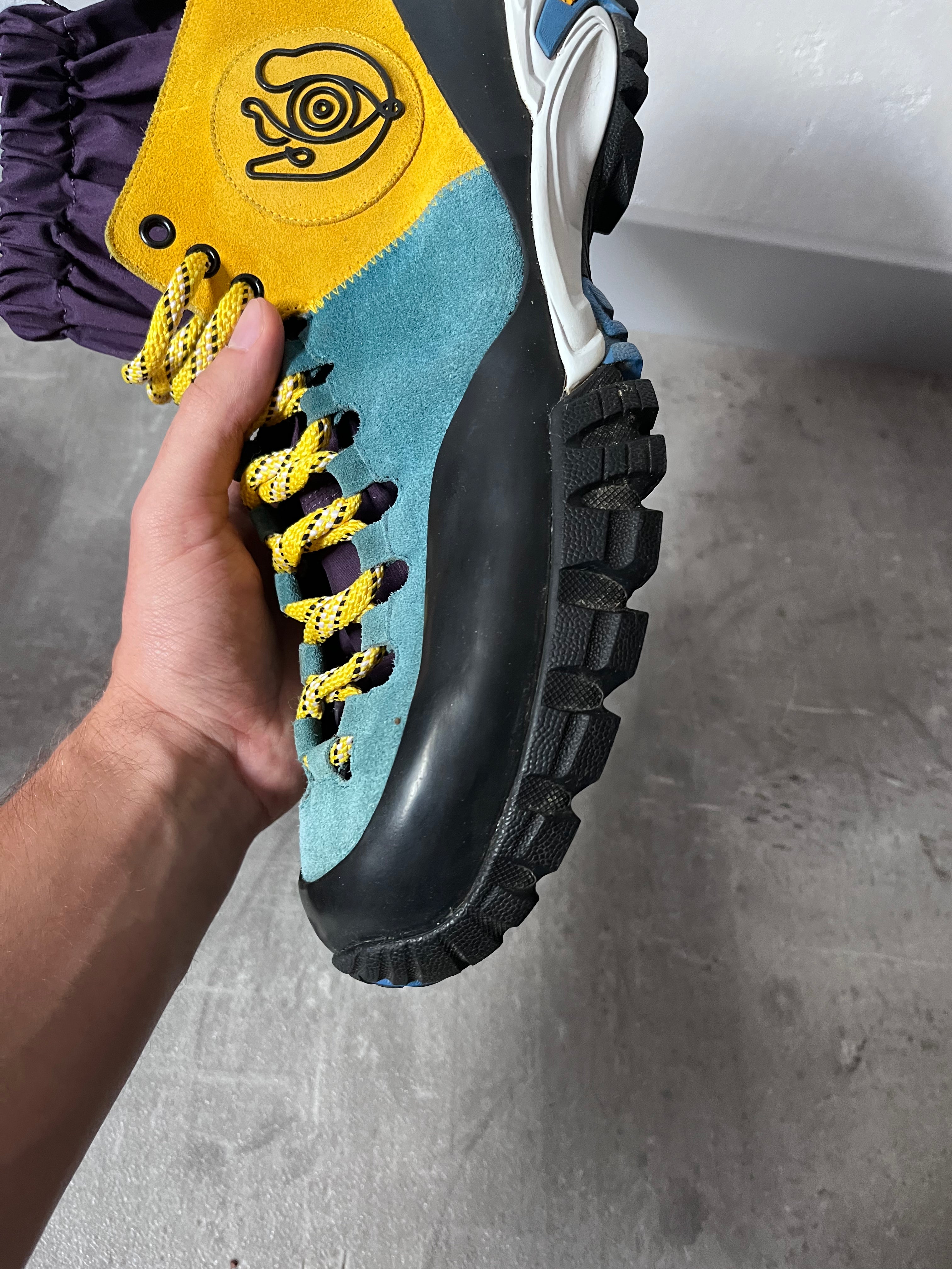 Loewe ELN Climbing Suede Boots Yellow Blue Black Men - 45