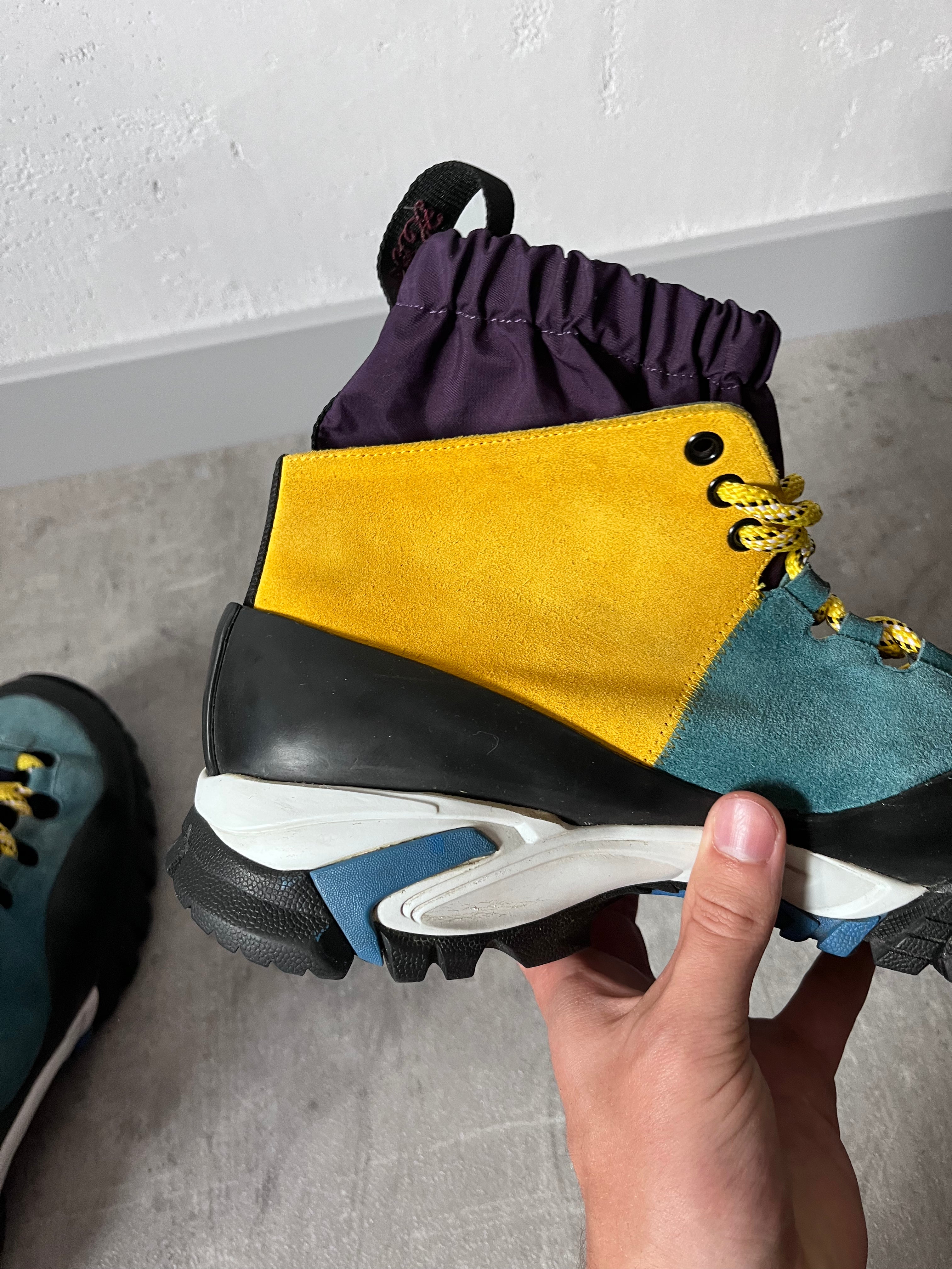 Loewe ELN Climbing Suede Boots Yellow Blue Black Men - 45