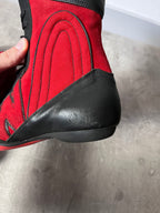 90s Walter Van Beirendonck W&LT Boxing Suede Boots Red Black Women - 36
