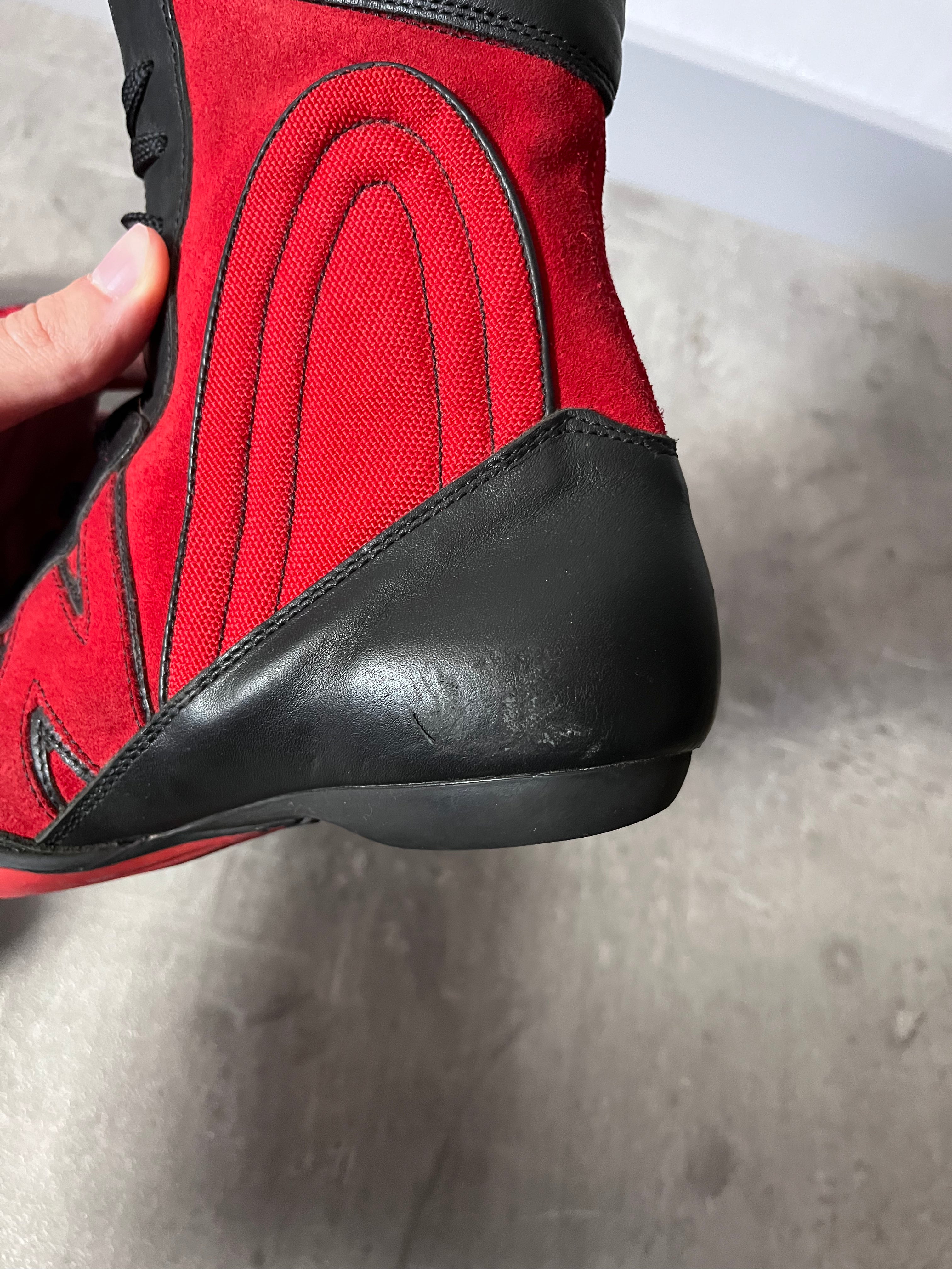 90s Walter Van Beirendonck W&LT Boxing Suede Boots Red Black Women - 36