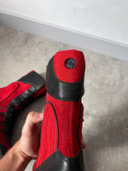 90s Walter Van Beirendonck W&LT Boxing Suede Boots Red Black Women - 36