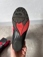 90s Walter Van Beirendonck W&LT Boxing Suede Boots Red Black Women - 36