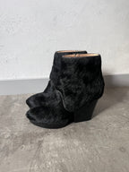 Maison Margiela Pony Hair Ankle Heel Boots Black Women - 40