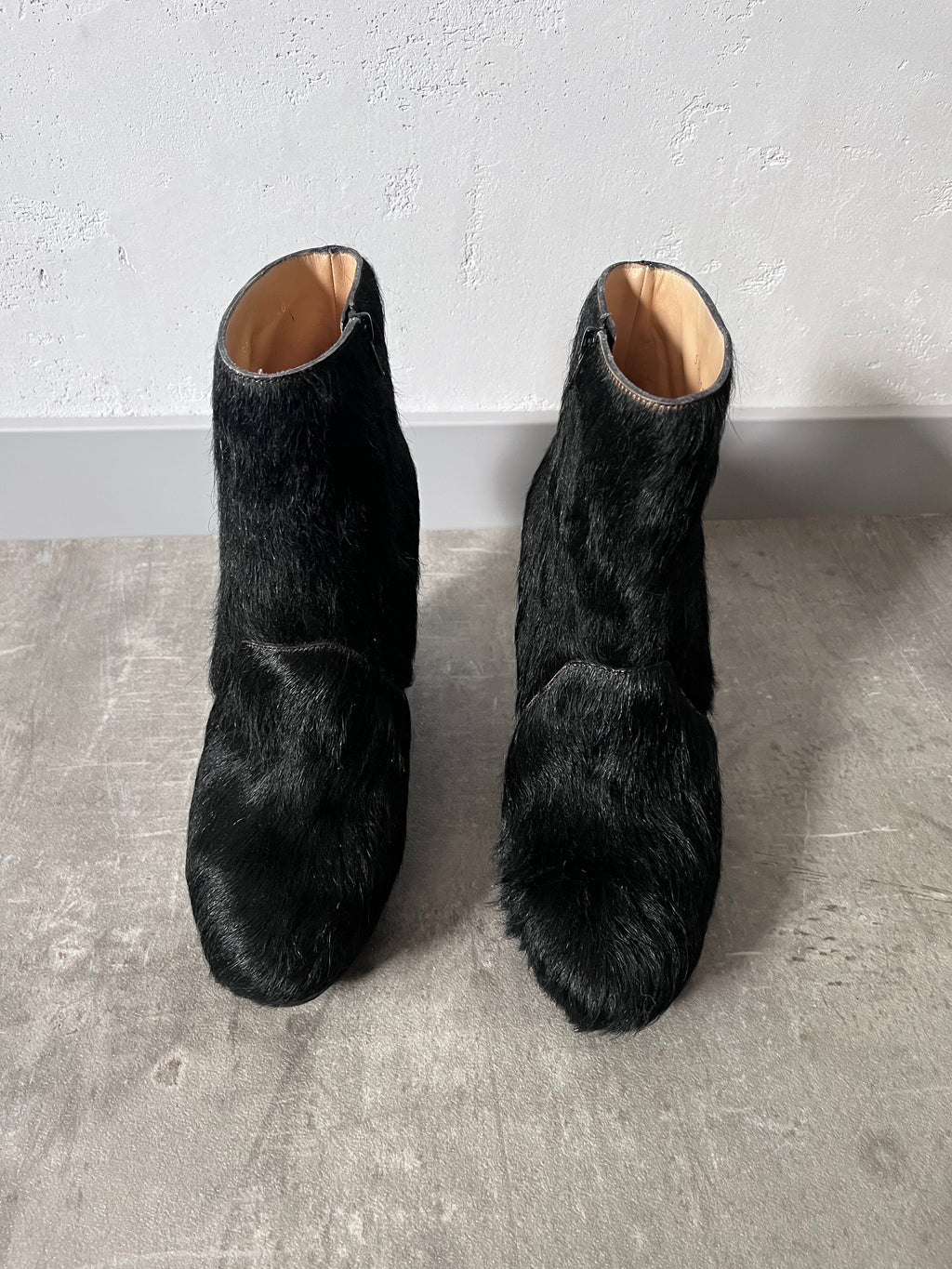 Maison Margiela Pony Hair Ankle Heel Boots Black Women - 40